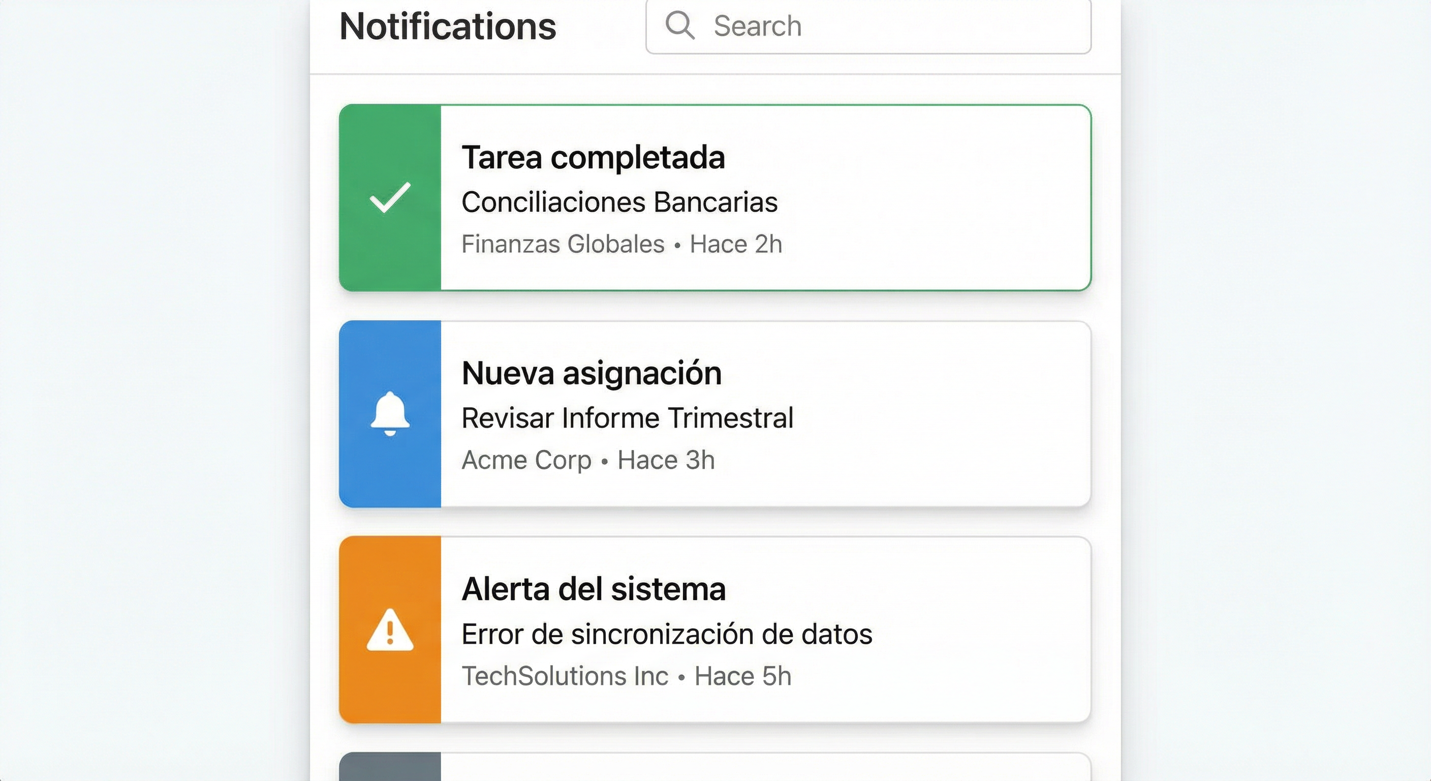 Notificaciones Inteligentes - Vista de aplicación